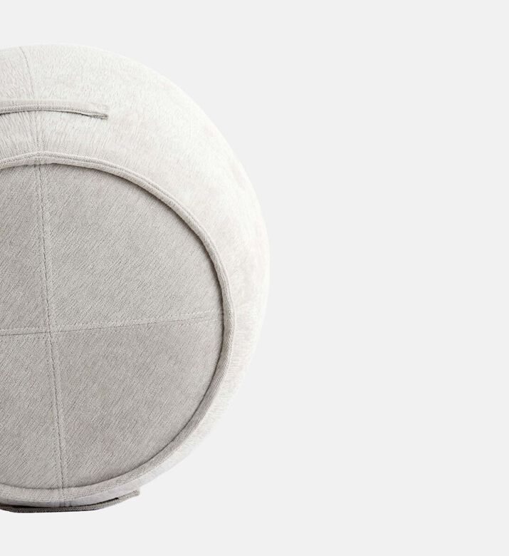 Light and Living Sibiu Textured Round Pouf, Grey, Packshot View