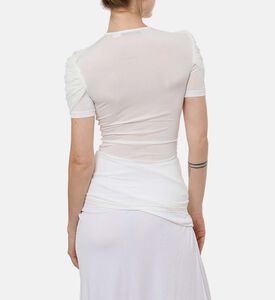 بلوزة سونورا مجمعة بكتفين مكشوفين