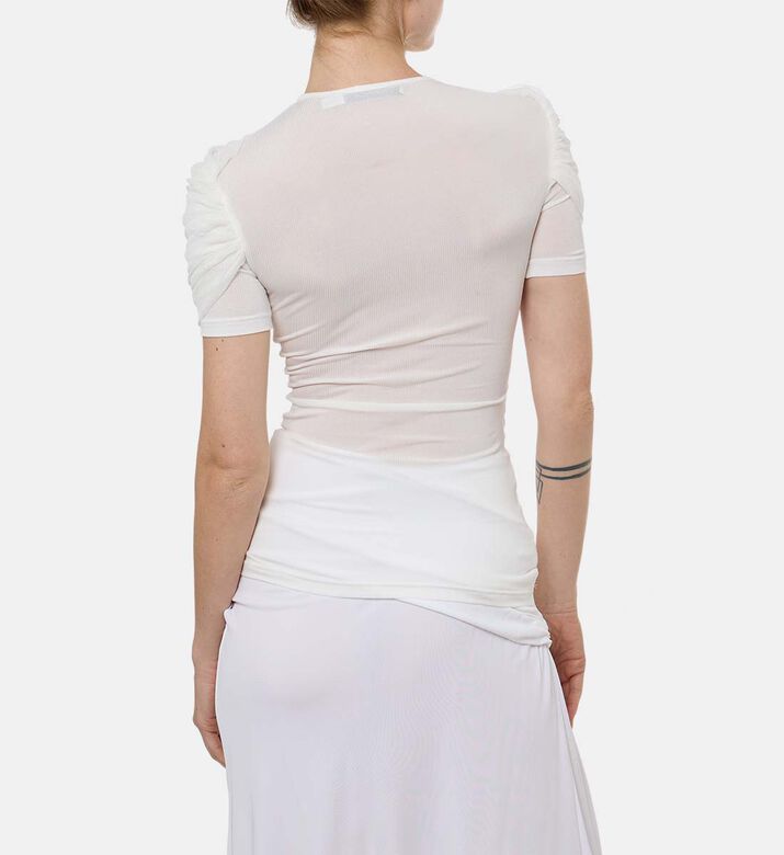 بلوزة سونورا مجمعة بكتفين مكشوفين