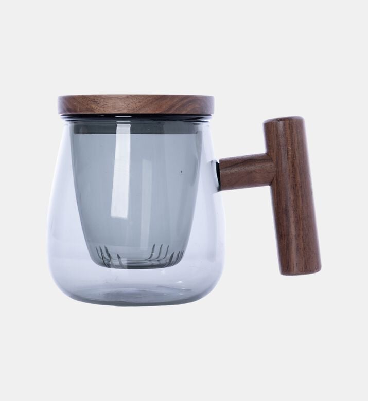 Wooden Handle Tea Mug 2-piece Set - 13.5x9x8 Cm Wooden Handle Tea Mug 2-piece Set - 13.5x9x8 Cm