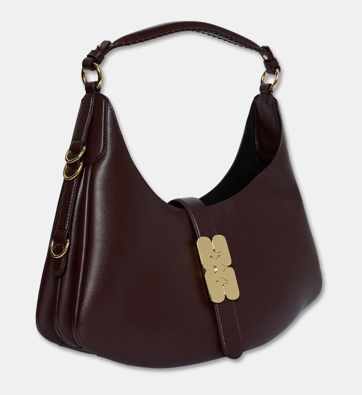 Ganni Kat Leather Hobo Bag, Packshot View