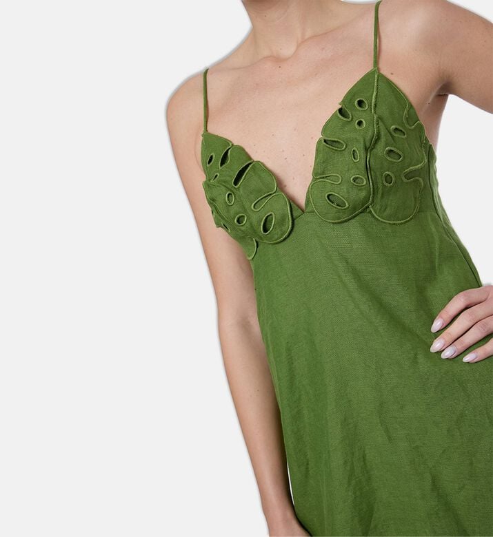 Farm Rio Cut-out V-neck Sleeveless Dress, Model View