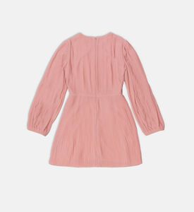 Logo Lettering Ribbed Flared Dress