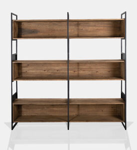 Home Deco and More Judy Iron Pine Bookcase, Packshot View Home Deco and More Judy Iron Pine Bookcase, Packshot View
