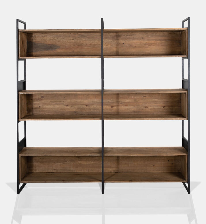 Home Deco and More Judy Iron Pine Bookcase, Packshot View Home Deco and More Judy Iron Pine Bookcase, Packshot View