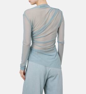 بلوزة لاتيس شبكي غير متماثل