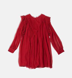 فستان بأكمام طويلة مطوي