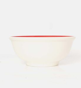 Easy Life Hand-painted Round Ceramic Bowl, Red, Packshot View