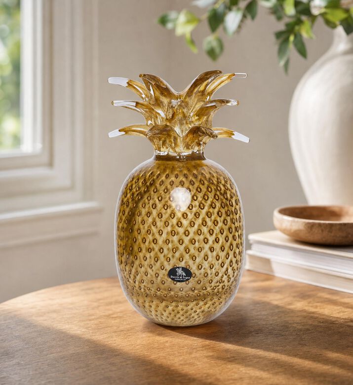 Duccio Di Segna Crystal Pineapple-shape Sculpture, Gold, Medium, Model View