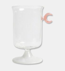 Byleasfeir Glass Moon Handle Cup, Pink, Packshot View