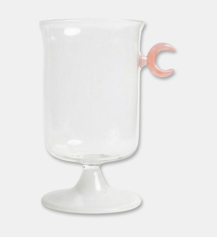 Byleasfeir Glass Moon Handle Cup, Pink, Packshot View