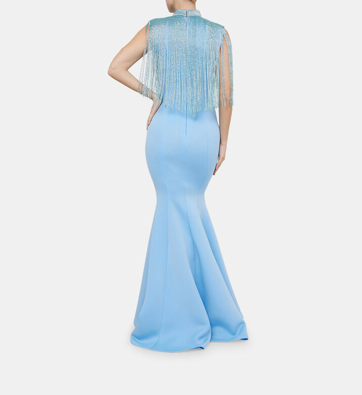 فستان بتصميم حورية البحر مزيّن بالخرز