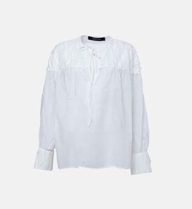 Leaves Tie-neck Blouse