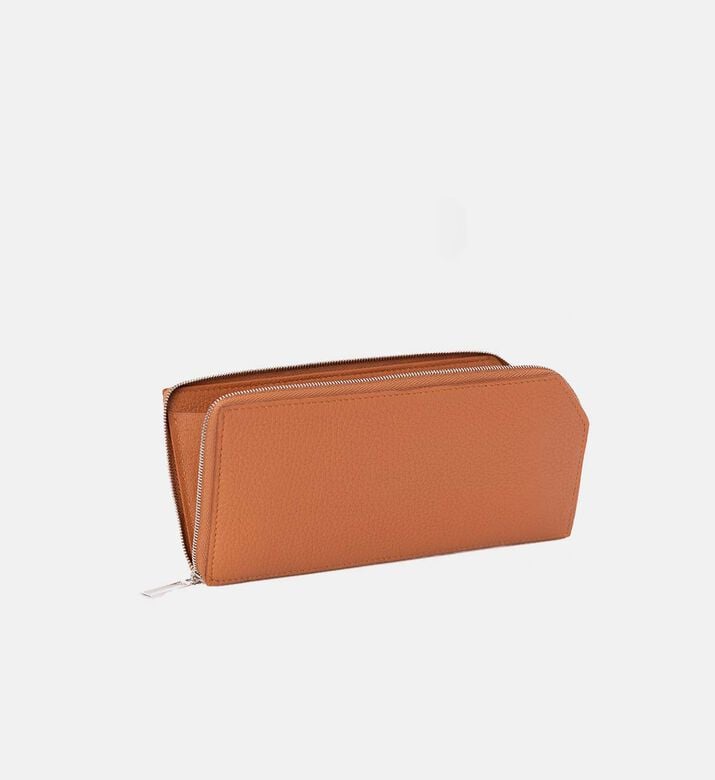 Camille Fournet Alligator Taurillon Round Scale Wallet, Brown, Packshot View Camille Fournet Alligator Taurillon Round Scale Wallet, Brown, Packshot View
