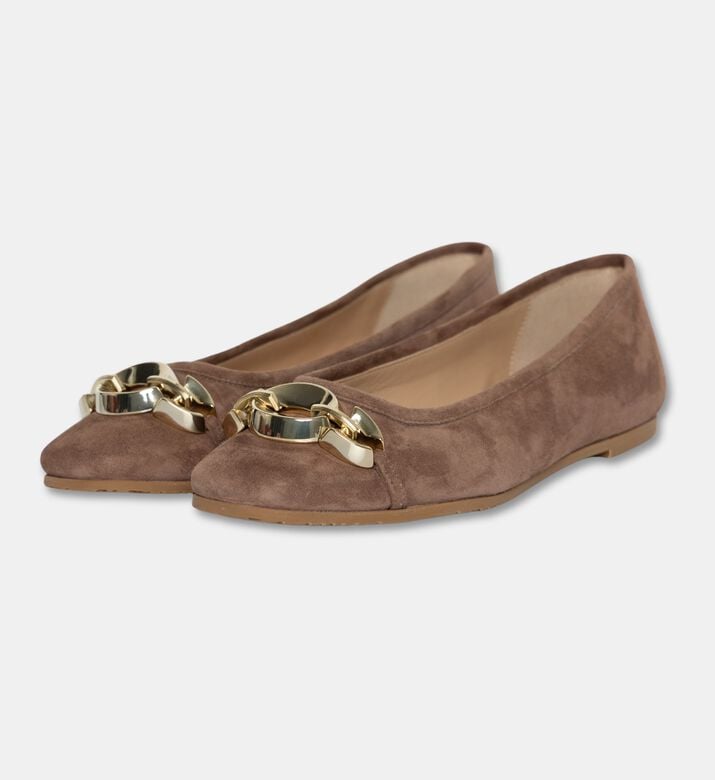 Baldinini Soft Suede Ballet Flats, Brown, Eu-36, Packshot View