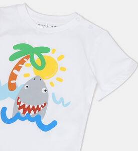 تيشيرت بطبعة قرش بقطن عضوي