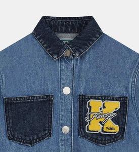 جاكيت دنيم بياقة متباينة