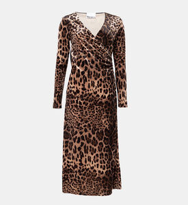 Animal-print Wrap Midi Dress Animal-print Wrap Midi Dress