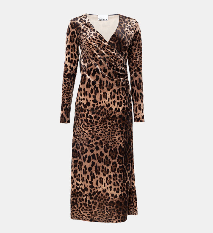 Animal-print Wrap Midi Dress Animal-print Wrap Midi Dress
