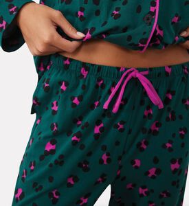 DKNY Animal Print Long-sleeve Pajama Set, Model View
