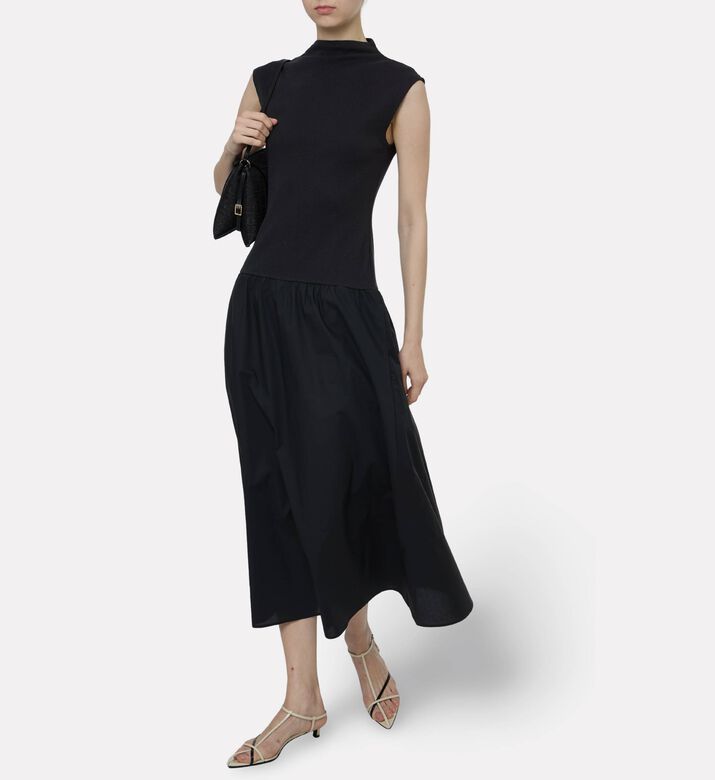 Samsoe Ribbed Mixed-media Midi Dress, Model View