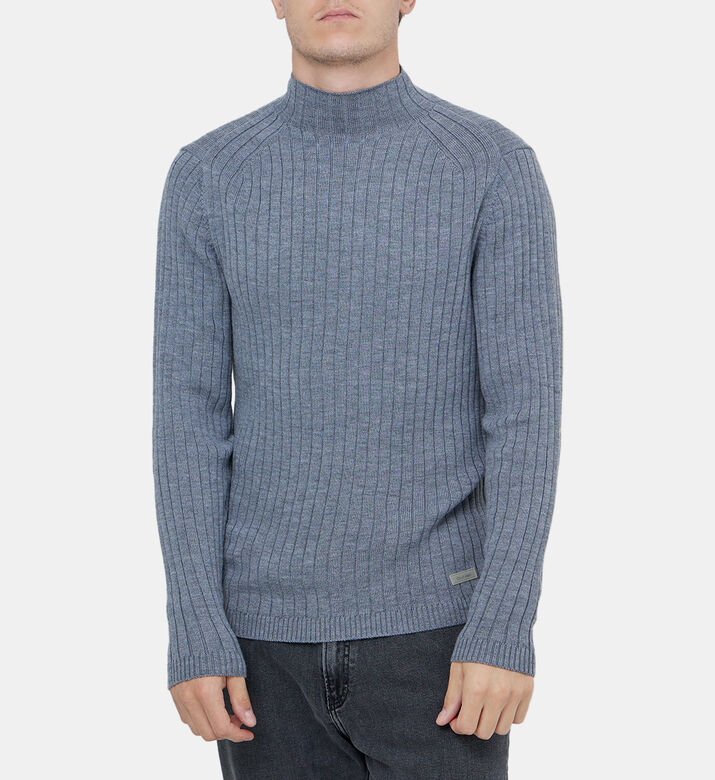 Stand-collar Wool Knitted Sweater