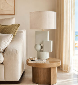 Versmissen Geometric Sculptural Table Lamp, White, Packshot View
