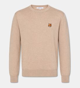 Maison Kitsune Embroidered Patch Ribbed Knit Sweater, Packshot View