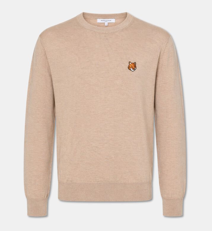 Maison Kitsune Embroidered Patch Ribbed Knit Sweater, Packshot View