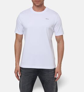 Diesel Silver Logo-detail Straight-cut T-shirt, White, S, Model View