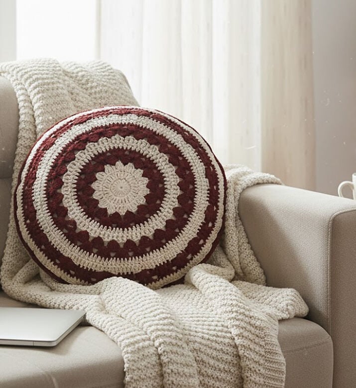 Home Deco and More Hellebore Cotton Round Cushion, Packshot View Home Deco and More Hellebore Cotton Round Cushion, Packshot View