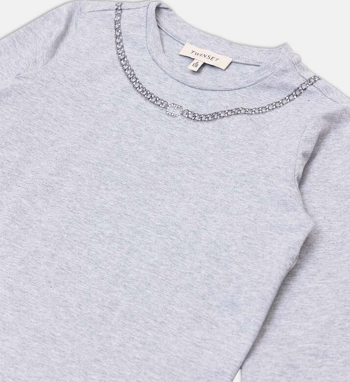 Rhinestones Necklace-print T-shirt Rhinestones Necklace-print T-shirt