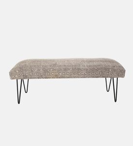 Cotton Iron Legs Durry Print Bench