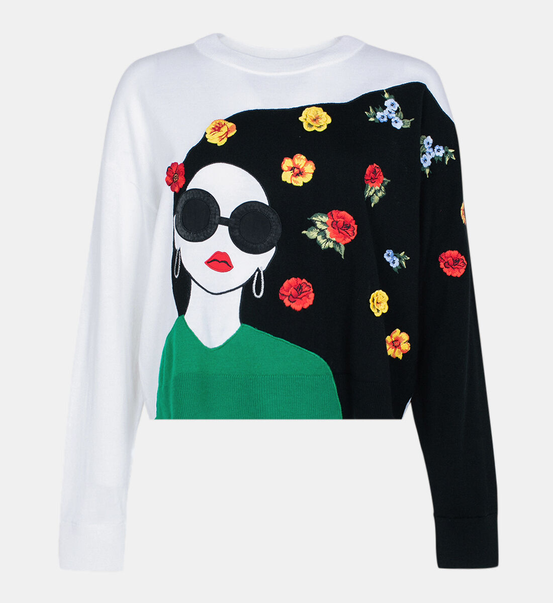 Alice And Olivia Gleeson Pullover Graphic Sweater Sweatshirts