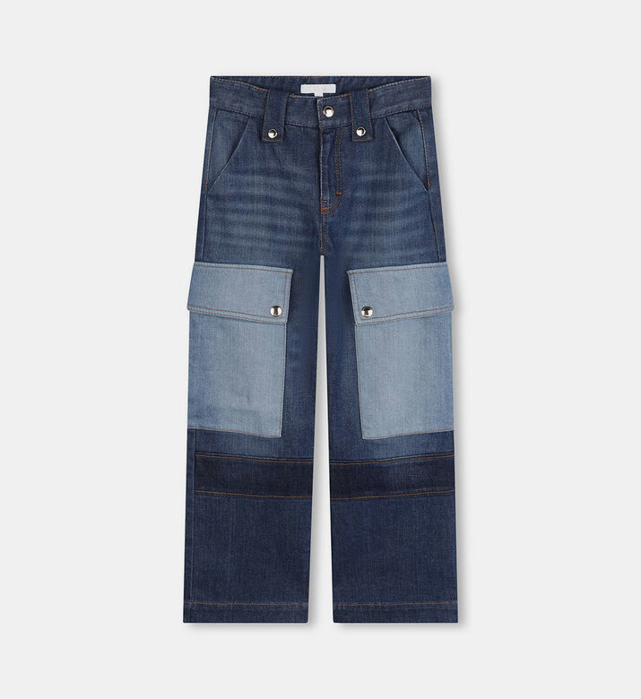 Organic Cotton Contrasted Stitching Denim Trousers
