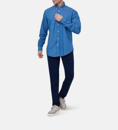 Long-sleeve Stripe-print Shirt