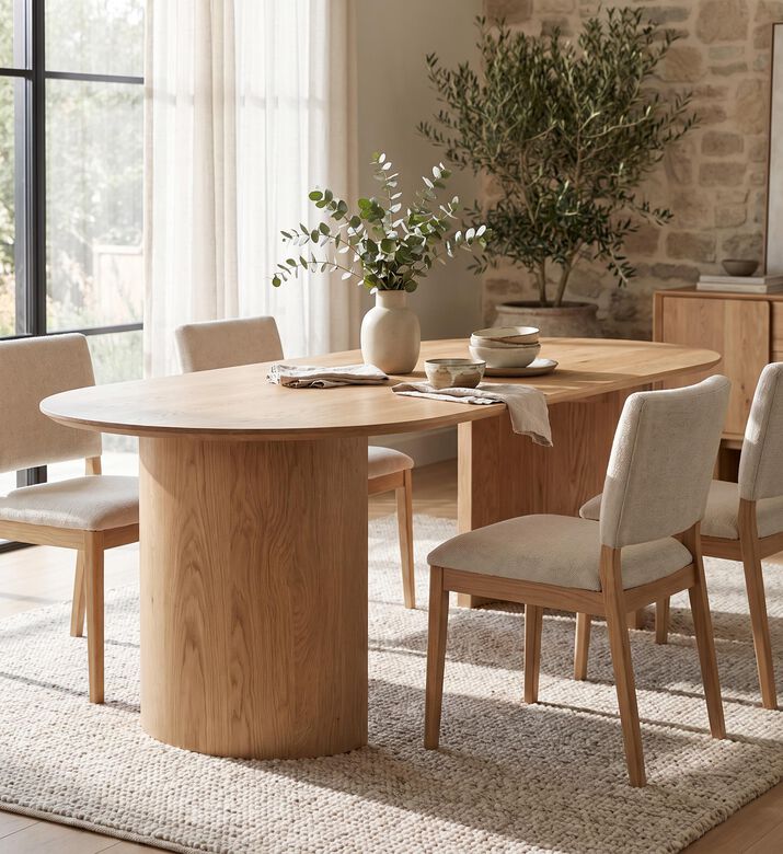 Pure Furniture Seine Dining Table, Natural, 220x100x76-cm, Packshot View