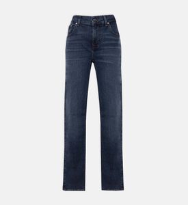 بنطال جينز بخصر متوسط بلون داكن