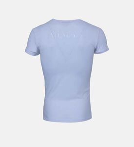 تي شيرت قطني مطرز بالشعار