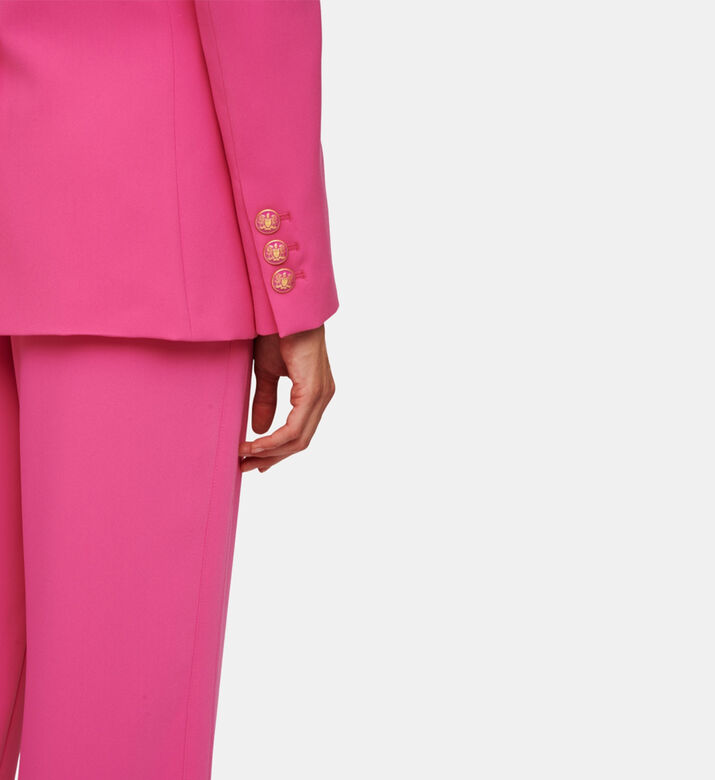 Crepe Straight Cut Blazer Jacket Crepe Straight Cut Blazer Jacket