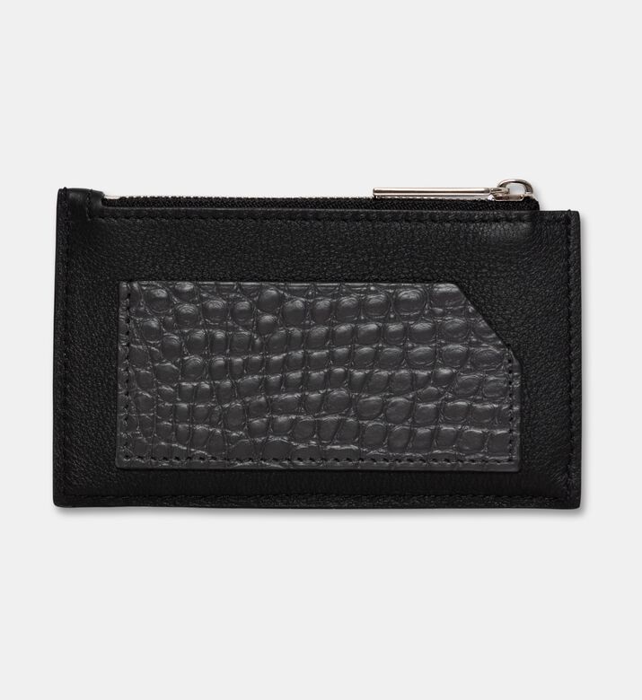 Camille Fournet Alligator Calf Leather Wallet, Black, Packshot View