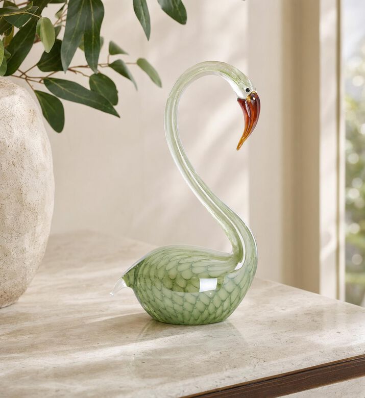 Light and Living Glass Swan Glossy-finish Ornament, Model View