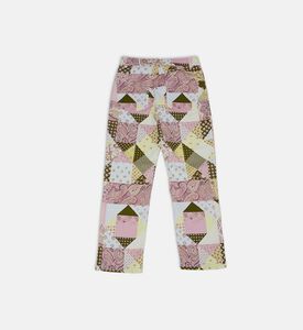 Patchwork-print Straight-leg Trousers