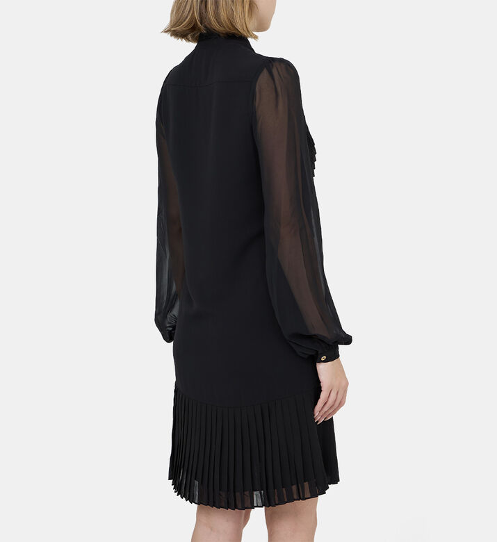 فستان قميص قصير بطيات