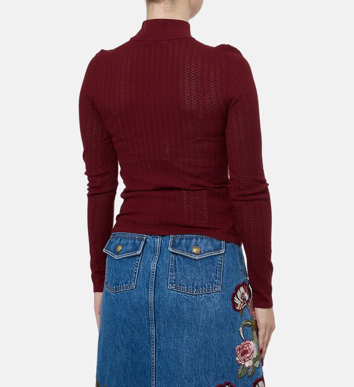 Alice and Olivia Knit High Neck Long-sleeve Top, Model View