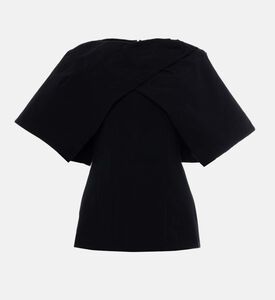 Dawei Architectural Cape-sleeve Fitted Top, Packshot View