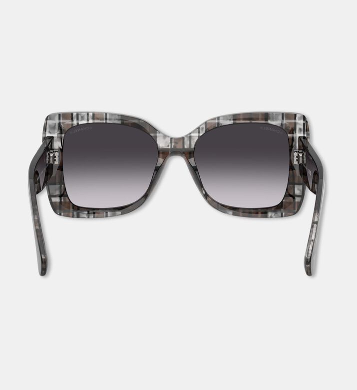 Chanel Acetate Square-shaped Sunglasses, Black, Packshot View