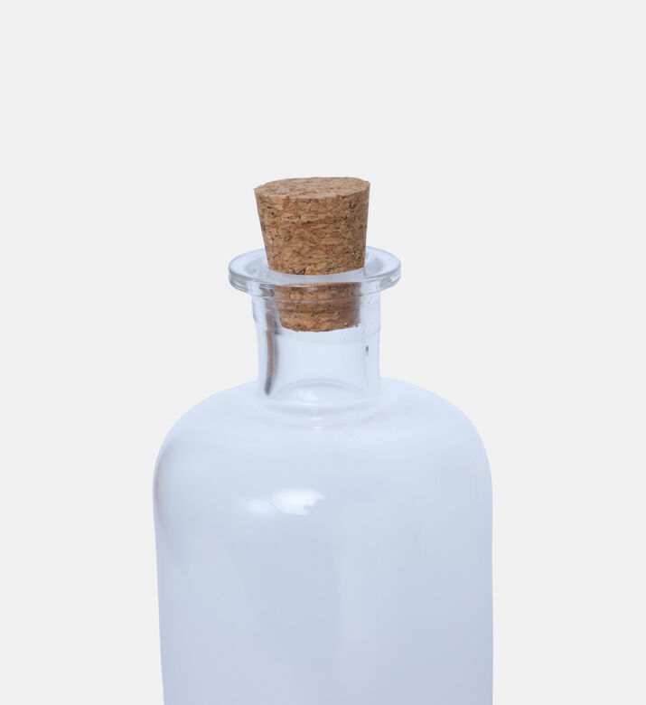 إبريق زجاجي شفاف بإغلاق فلين طبيعي