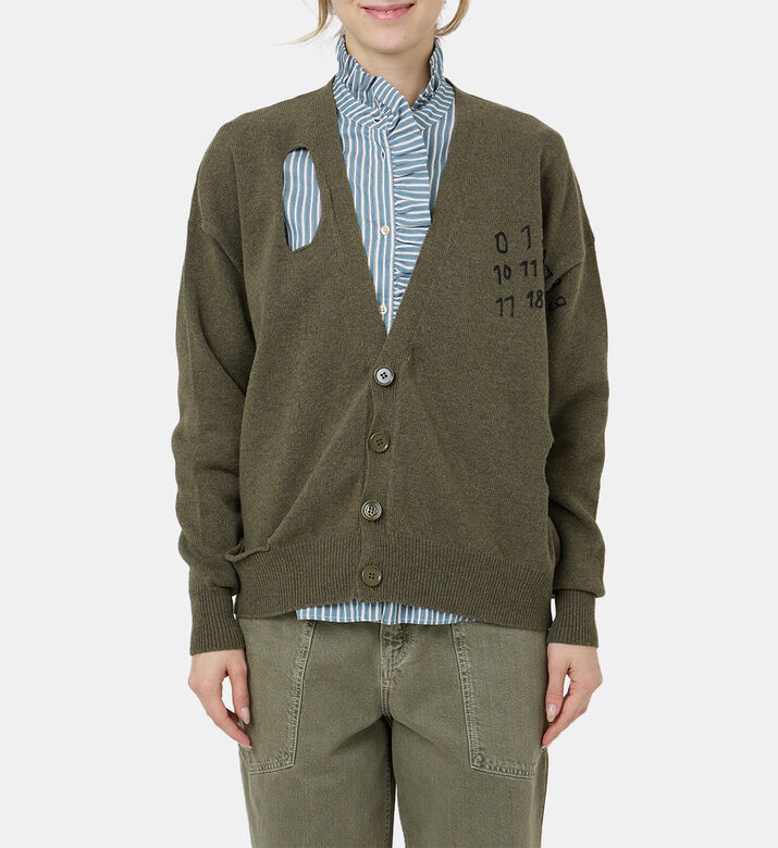 Wool Blend Cardigan With Numeric Logo Wool Blend Cardigan With Numeric Logo
