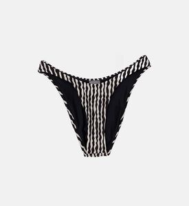 قطعة بيكيني سفلية مخططة بخصرعالي